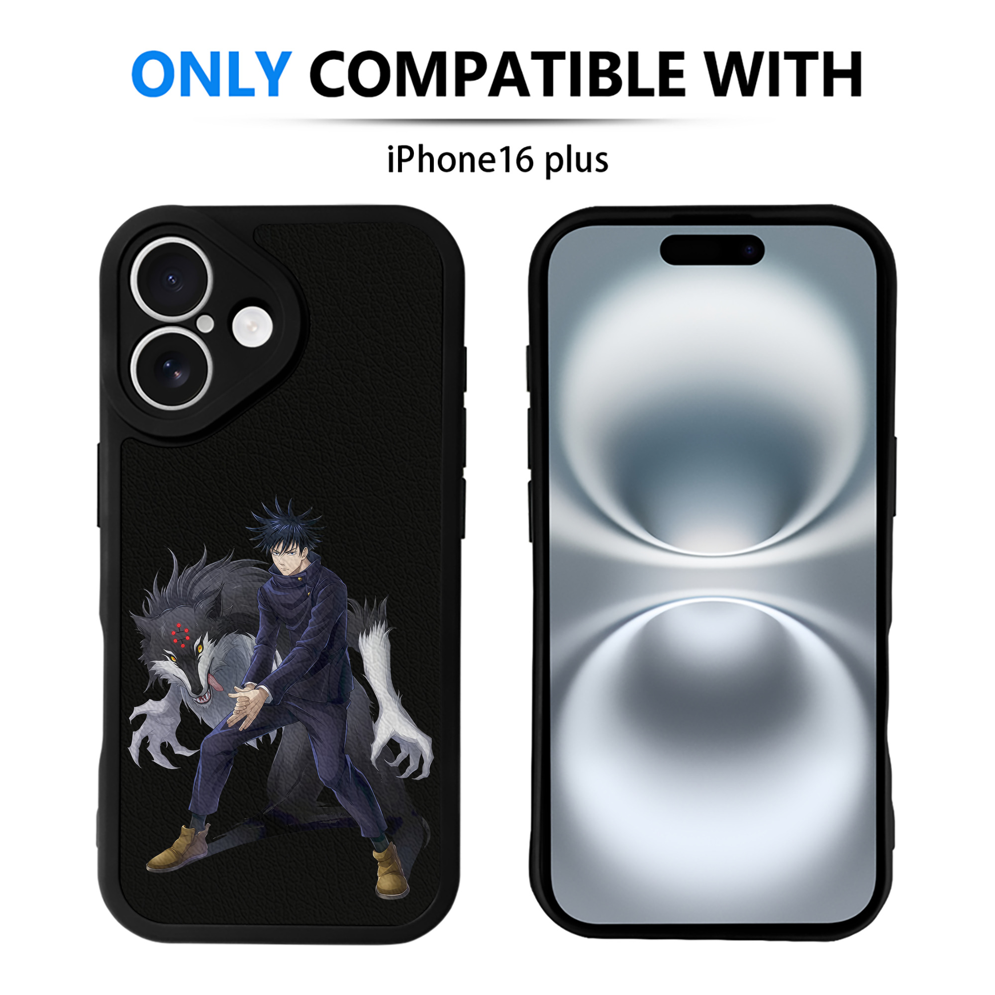 （画像用） 呪術廻戦 Jujutsu Kaisen 【iPhone 16シリーズ対応】シリコンスマホケース（レザー調） 材質：シリコン